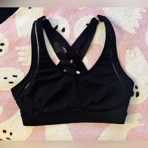 Fabletics Black Crisscross-Back Sports Bra